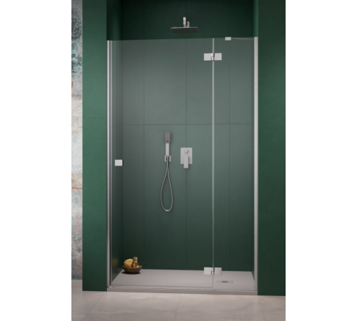 Неподвижная стенка, Radaway, Essenza 8 DWJ, шв 337*2000, левосторонняя, brushed nickel, цвет стекла-прозрачный, Easy Clean