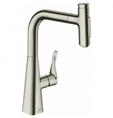 Смеситель для кухни, Hansgrohe, Metris Select M71, цвет-сталь