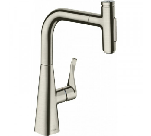 Смеситель для кухни, Hansgrohe, Metris Select M71, цвет-сталь