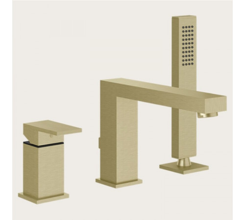 Смеситель для ванны и душа, Gessi, Rettangolo, цвет-Brushed Brass PVD