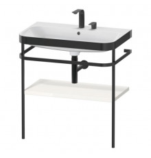 Консоль, Duravit, Happy D.2 Plus, шгв 775*490*850, с раковиной, цвет-чёрный матовый, цвет полки-белый