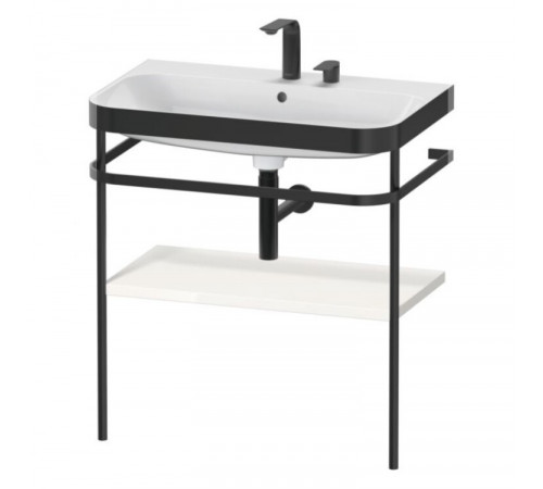 Консоль, Duravit, Happy D.2 Plus, шгв 775*490*850, с раковиной, цвет-чёрный матовый, цвет полки-белый