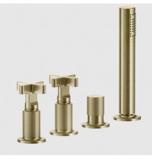 Смеситель для ванны и душа, Gessi, Inciso, на 2 потребителя, цвет-Brushed Brass PVD