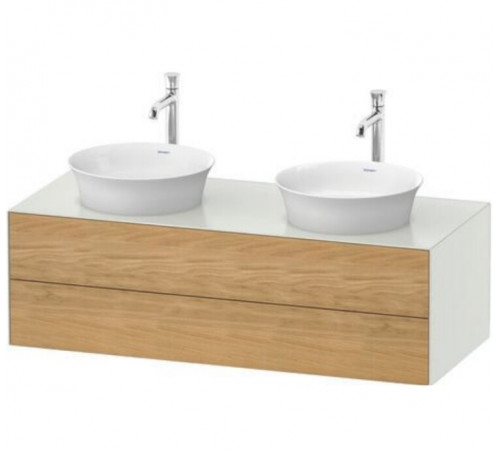 Тумба под раковину, Duravit, White Tulip, шгв 1300*550*408, раковина-необходимо заказать, цвет-белый глянцевый/дуб