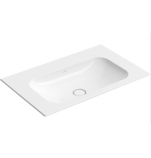 Раковина, Villeroy&Boch, Finion, шгв 800*500*100, отверстия для смесителя-отсутствуют, CeramicPlus, цвет-альпийский белый