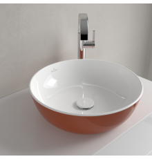 Раковина, Villeroy&Boch, Artis, шгв 430*430*130, отверстия для смесителя-отсутствуют, цвет снаружи/внутри-Rust/белый