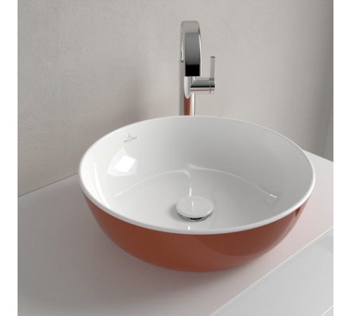 Раковина, Villeroy&Boch, Artis, шгв 430*430*130, отверстия для смесителя-отсутствуют, цвет снаружи/внутри-Rust/белый