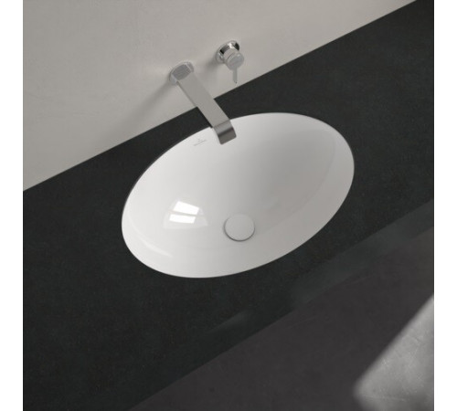 Раковина, Villeroy&Boch, Loop&Friends, шгв 560*380*225, отверстия для смесителя-отсутствуют, CeramicPlus, цвет-альпийский белый