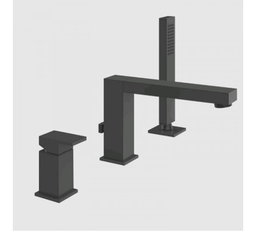 Смеситель для ванны и душа, Gessi, Rettangolo, цвет-черный матовый
