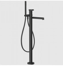 Смеситель для ванны и душа, Gessi, Anello, напольный, цвет-черный матовый