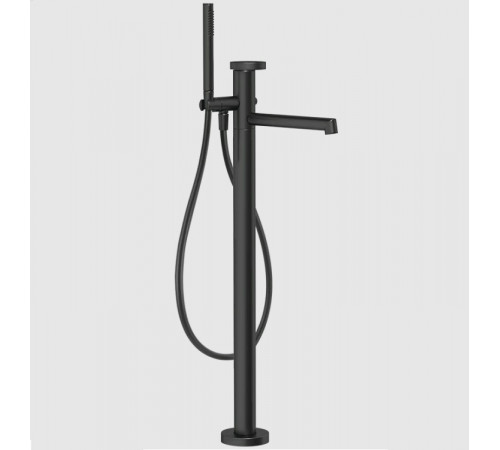 Смеситель для ванны и душа, Gessi, Anello, напольный, цвет-черный матовый