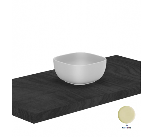 Раковина, Scarabeo, Glam, шгв 225*225*110, отверстия для смесителя-отсутствуют, цвет-Lime matt
