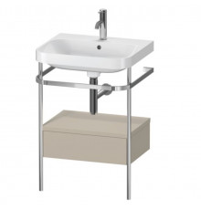 Консоль, Duravit, Happy D.2 Plus, шгв 575*490*850, с раковиной, цвет-хром, цвет ящика-серо-коричневый шелковисто-матовый