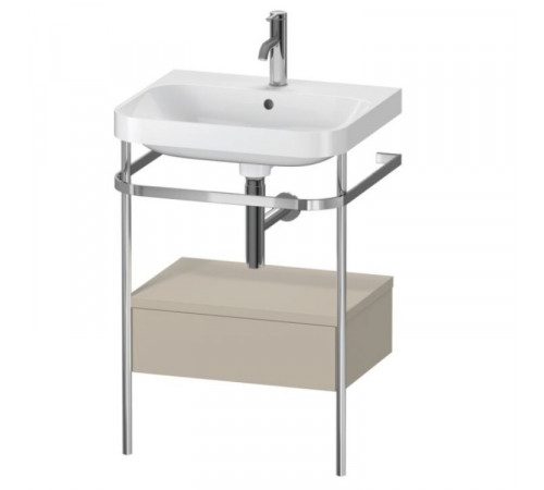 Консоль, Duravit, Happy D.2 Plus, шгв 575*490*850, с раковиной, цвет-хром, цвет ящика-серо-коричневый шелковисто-матовый
