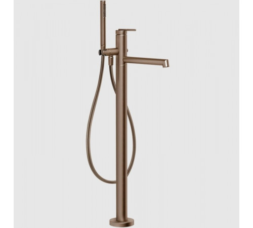 Смеситель для ванны и душа, Gessi, Ingranaggio, напольный, цвет-Copper Brushed PVD