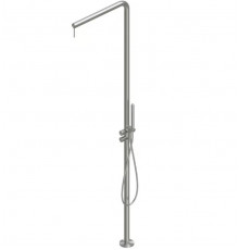 Душевая стойка, Quadro design, Q, уличная, цвет-Steel Brushed