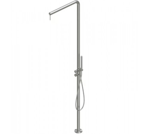 Душевая стойка, Quadro design, Q, уличная, цвет-Steel Brushed