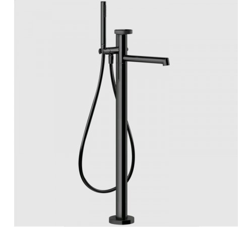 Смеситель для ванны и душа, Gessi, Anello, напольный, цвет-Black Metal PVD