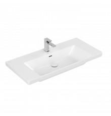Раковина, Villeroy&Boch, Subway 3.0, шгв 1000*470*120, отверстия для смесителя-1 сквозное, 2 промаркированных, цвет раковины-альпийский белый