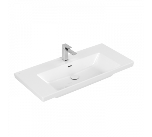 Раковина, Villeroy&Boch, Subway 3.0, шгв 1000*470*120, отверстия для смесителя-1 сквозное, 2 промаркированных, цвет раковины-альпийский белый