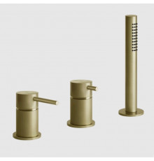 Смеситель для ванны и душа, Gessi, 316 Bath-Shower, на 2 потребителя, цвет-Brushed Brass PVD (старый арт. 54043/727)