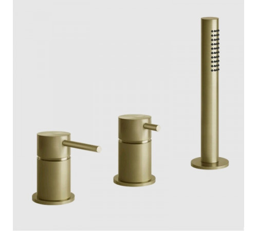Смеситель для ванны и душа, Gessi, 316 Bath-Shower, на 2 потребителя, цвет-Brushed Brass PVD (старый арт. 54043/727)