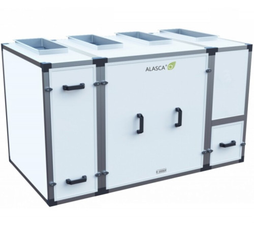 R2000V AC W Pro, Вентиляционная установка Alasca R приточно-вытяжная с энтальпийным пластинчатым рекуператором + смес. узел, заслонки, датчики