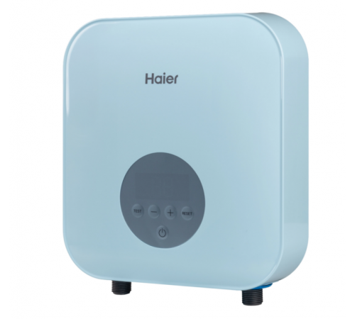 Водонагреватель электрический, Haier, проточный, FLEXI-EI6, с электронным управлением и сухим ТЭНом, цвет-голубой
