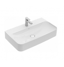 Раковина, Villeroy&Boch, Finion, шгв 800*470*105, отверстия для смесителя-1 сквозное, 2 промаркированных, CeramicPlus, цвет-альпийский белый