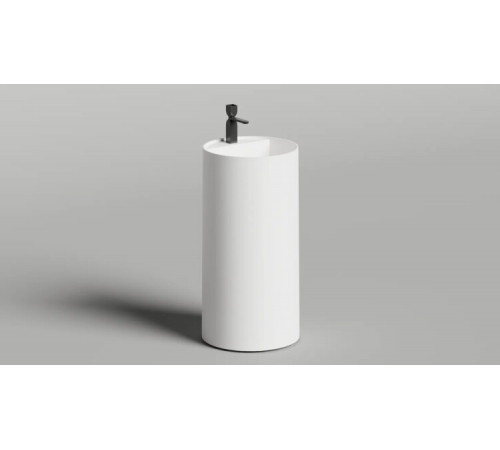 Раковина, Salini, Armonia Round 01, шгв 450*450*900, отверстия для смесителя-отсутствуют, цвет-белый глянцевый