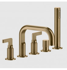 Смеситель для ванны и душа, Gessi, Inciso, цвет-Warm Bronze Brushed PVD