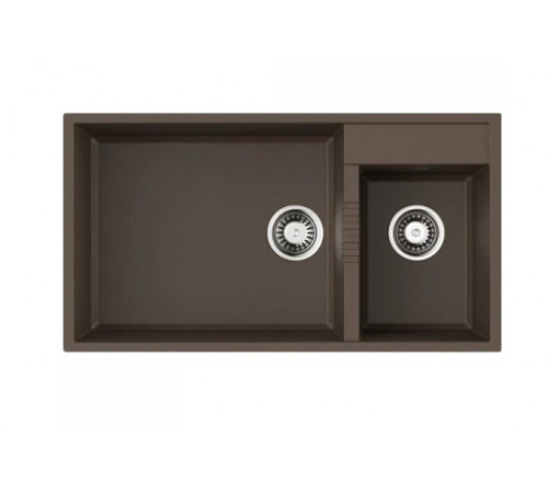 Мойка, OMOIKIRI, Tedori, шгв 850*465*235, отверстия для смесителя-2 промаркированных, чаши-2, цвет-Espresso