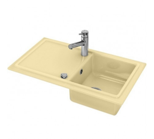 Мойка, Duravit, Cassia, с крылом, шгв 860*510*225, отверстия для смесителя-1, цвет-бежевый