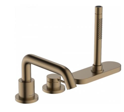 Смеситель для ванны и душа, Hansgrohe, Tecturis S, цвет-шлифованная бронза