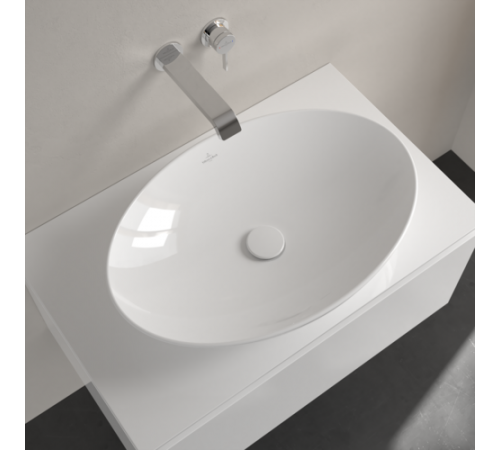 Раковина, Villeroy&Boch, Loop&Friends, шгв 620*420*120, отверстия для смесителя-отсутствуют, цвет-альпийский белый