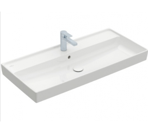 Раковина, Villeroy&Boch, Collaro, шгв 1000*470*160, отверстия для смесителя-1 сквозное, 2 промаркированных, CeramicPlus, цвет-альпийский белый