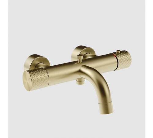 Смеситель для ванны и душа, Gessi, Habito Intreccio, настенный, цвет-Brushed Brass PVD