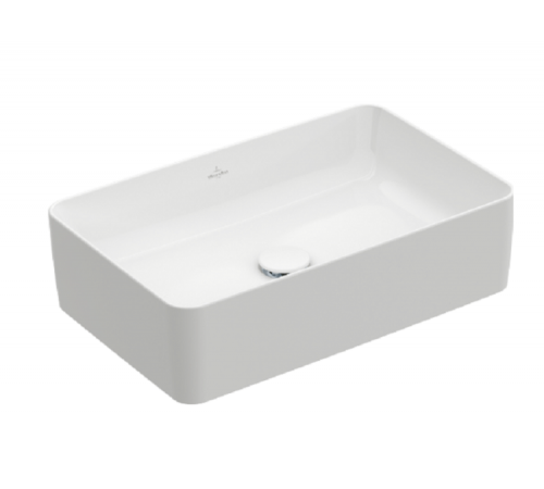 Раковина, Villeroy&Boch, Collaro, шг 560*360, отверстия для смесителя-отсутствуют, CeramicPlus, цвет-альпийский белый