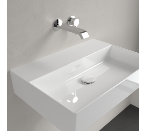 Раковина, Villeroy&Boch, Memento 2.0, шгв 600*420*135, отверстия для смесителя-отсутствуют, CeramicPlus, цвет-камень белый