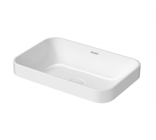 Раковина, Duravit, Happy D.2 Plus, шгв 600*400*165, отверстия для смесителя-отсутствуют, цвет-белый