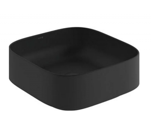 Раковина, Kludi, RESA C, soft-edge, шгв 400*400*140, отверстия для смесителя-отсутствуют, цвет-черный матовый