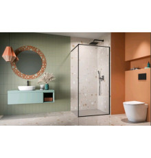 Душевая перегородка, Radaway, Modo F II, шв 1100*2000, черный, цвет стекла-прозрачный, Easy Clean