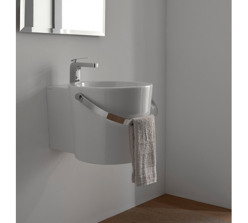 Раковина, Scarabeo, Bucket, шгв 300*400*225, отверстия для смесителя-1, цвет-белый/хром