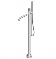 Смеситель для ванны и душа, Quadro design, Modo, напольный, цвет-Steel Brushed