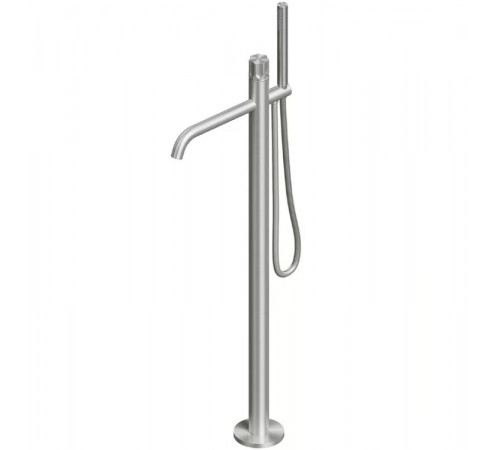 Смеситель для ванны и душа, Quadro design, Modo, напольный, цвет-Steel Brushed