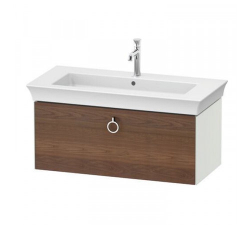 Тумба под раковину, Duravit, White Tulip, шгв 984*458*410, раковина-необходимо заказать, цвет- белый шелковисто-матовый/Амер. орех массив дерева