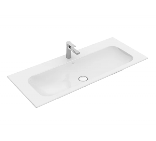 Раковина, Villeroy&Boch, Finion, шгв 1200*500*100, отверстия для смесителя-1 сквозное, 2 промаркированных, CeramicPlus, цвет-камень белый