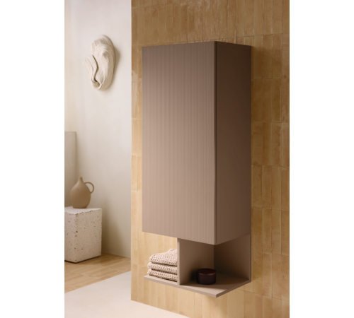 Шкаф-пенал, Duravit, Balcoon, шгв 500*360*1320, петли-справа, цвет корпуса/фасада-Slate Brown Matt Decor/Slate Brown Structured Matt Decor