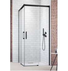Дверь, Radaway, Idea 8 KDD, шв 1200*2005, петли-справа, черный, цвет стекла-прозрачный, Easy Clean