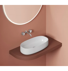 Раковина, Artceram, Cognac, шгв 680*350*150, отверстия для смесителя-отсутствуют, Saniglaze, цвет-белый (Товар заказной, возврату не подлежит)